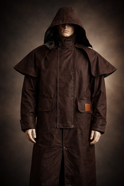 Ironbark Ranger - Long Coat - Oilskin - Dark Brown