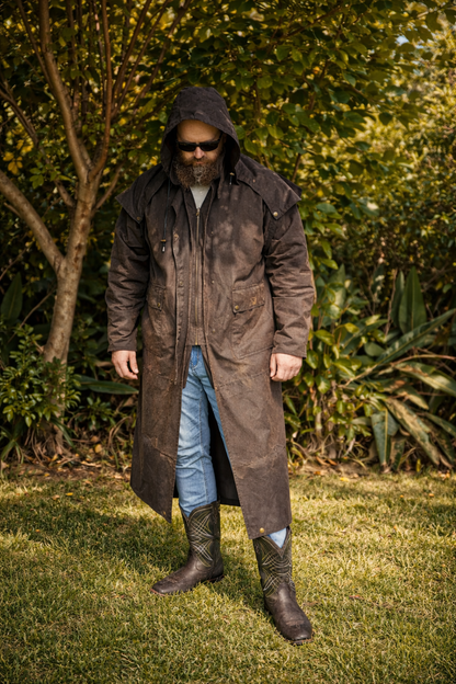 Ironbark Ranger - Long Coat - Oilskin - Dark Brown